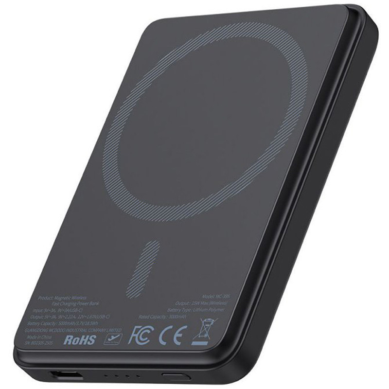 پاوربانک بی‌سیم فست شارژ مک دودو Mcdodo مدل MC-395 PD با ظرفیت 5000 میلی‌آمپر ساعت یک انتخاب هوشمندانه برای افرادی است که به دنبال یک پاوربانک جمع‌وجور، سبک و مجهز به فناوری شارژ سریع هستند. این پاوربانک با پشتیبانی از شارژ بی‌سیم 15 وات، امکان شارژ آسان و بدون نیاز به کابل را برای گوشی‌های سازگار فراهم می‌کند.
