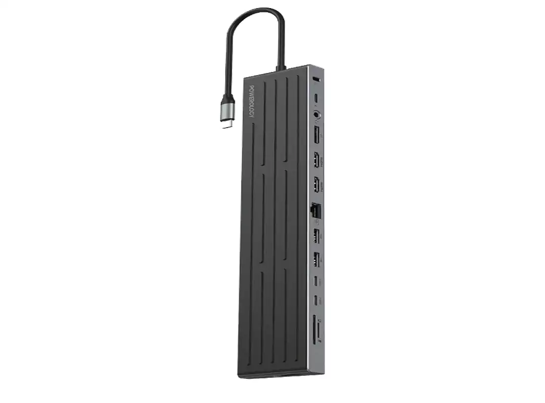 Powerology Nexis 13 In 1 MultiDisplay USB-C Hub & Laptop Stand