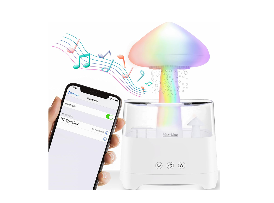 چراغ خواب اسپیکر و بخور سرد طرح ابر باران مدل CH08